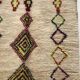Tapis berbère marocain azilal à losanges fluos 226x150cm