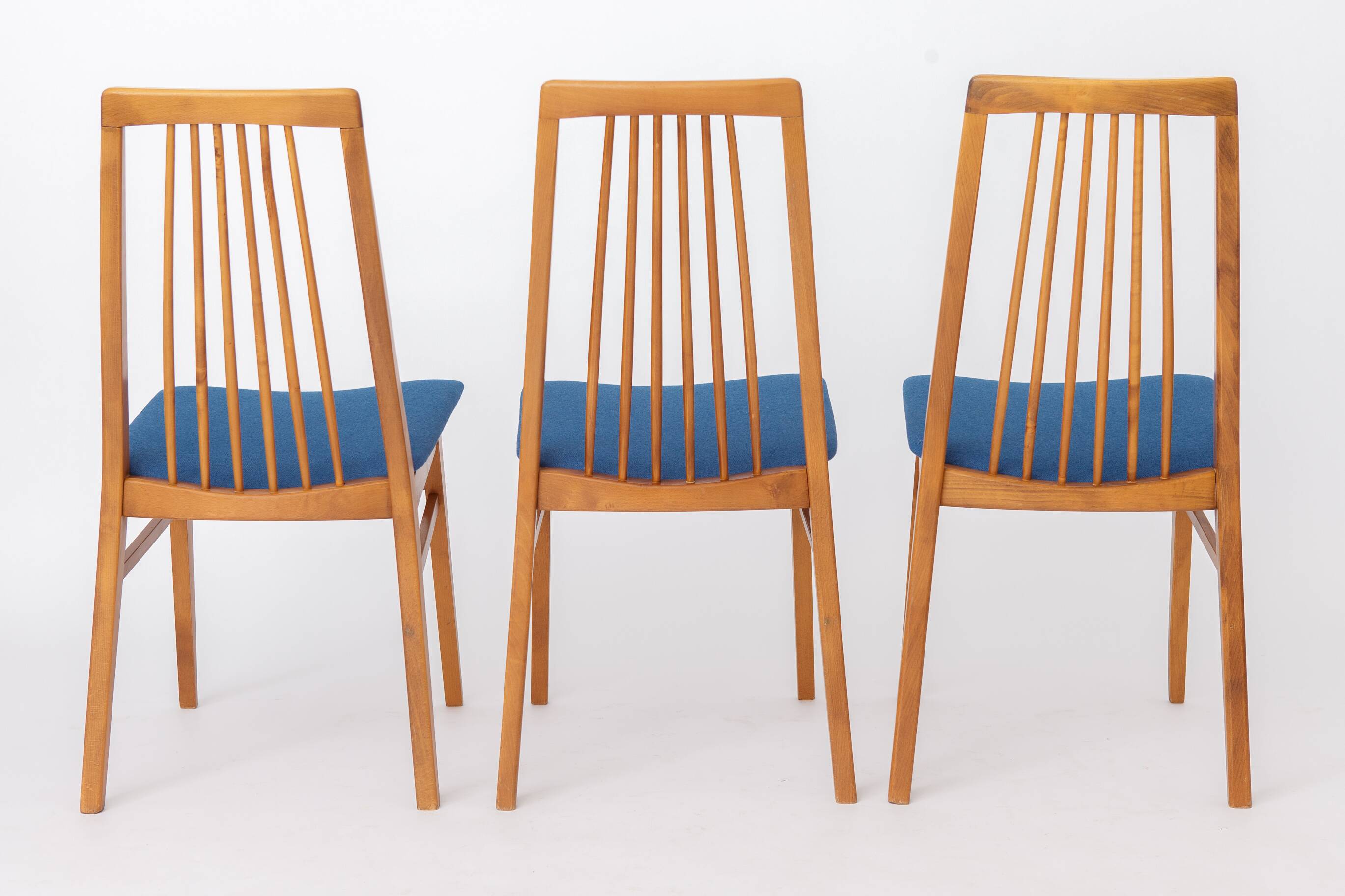 Set of 6 German Dining Chairs, 1960s | Solid Beech Mid-Century Chairs |
