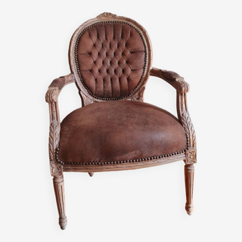 Baroque suede armchair