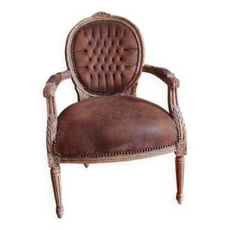 Baroque suede armchair