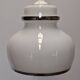 Suspension in white opaline with chrome trim, France circa 1970.