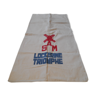 Antique flour bag S.A. M Lockerine triumph in hemp canvas