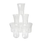 Set of 8 water glasses engraved 50s