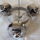 Space Age 3-light chandelier in chrome metal, 1970s
