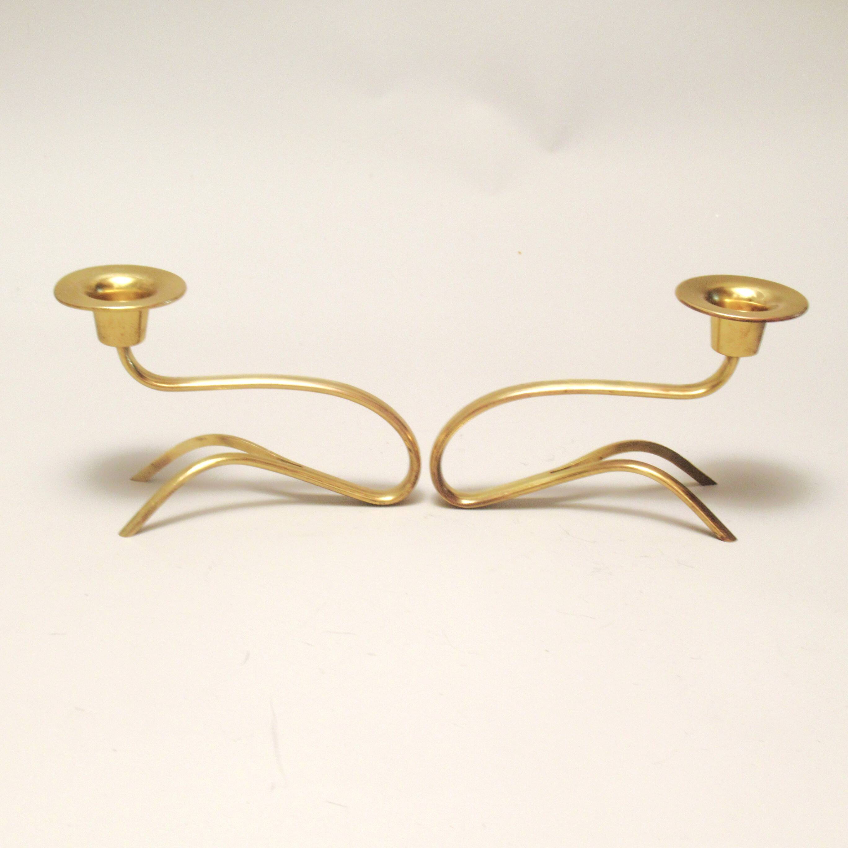 Pair of WMF brass candlesticks from the 1950s