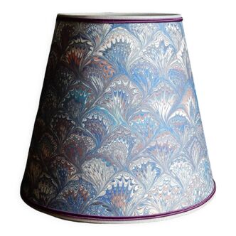 French marbled paper lampshade peacock tail