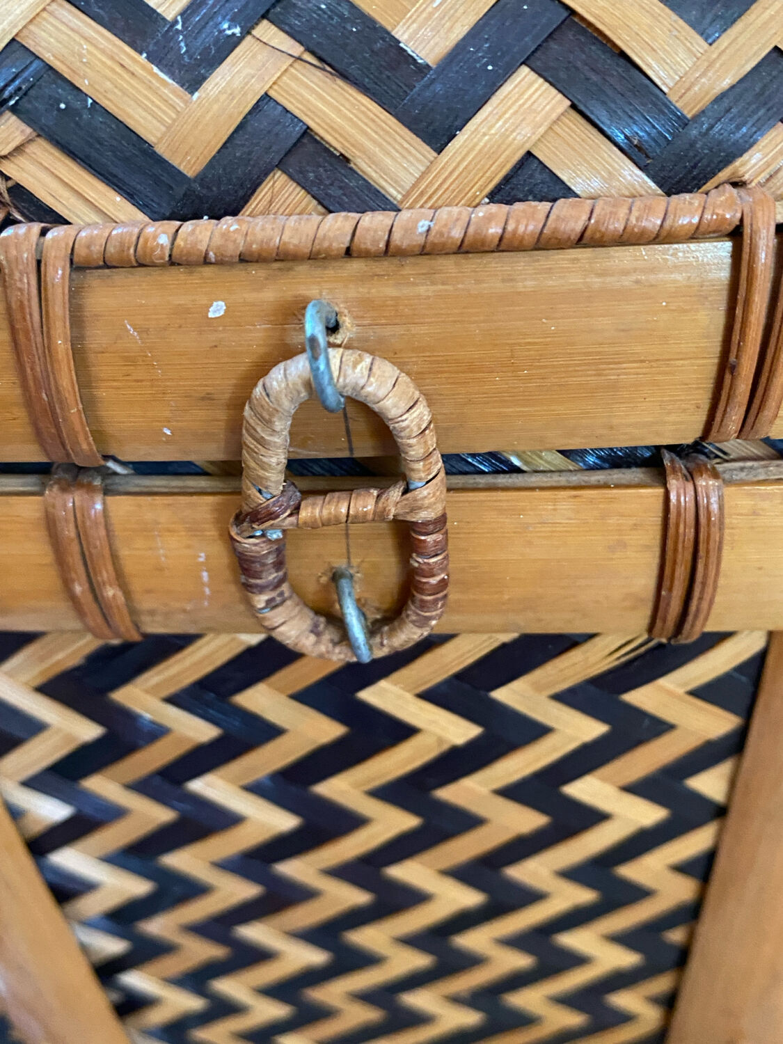 Woven bamboo storage chest