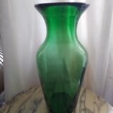 Vase en verre soufflé, vert bouteille