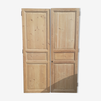 Paires de portes haussmanniens en pichepin bois brut