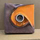 Pair of square ceramic wall sconces.