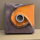 Pair of square ceramic wall sconces.