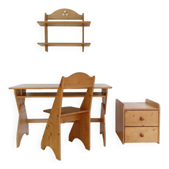 Pic Épeiche desk chair shelves set