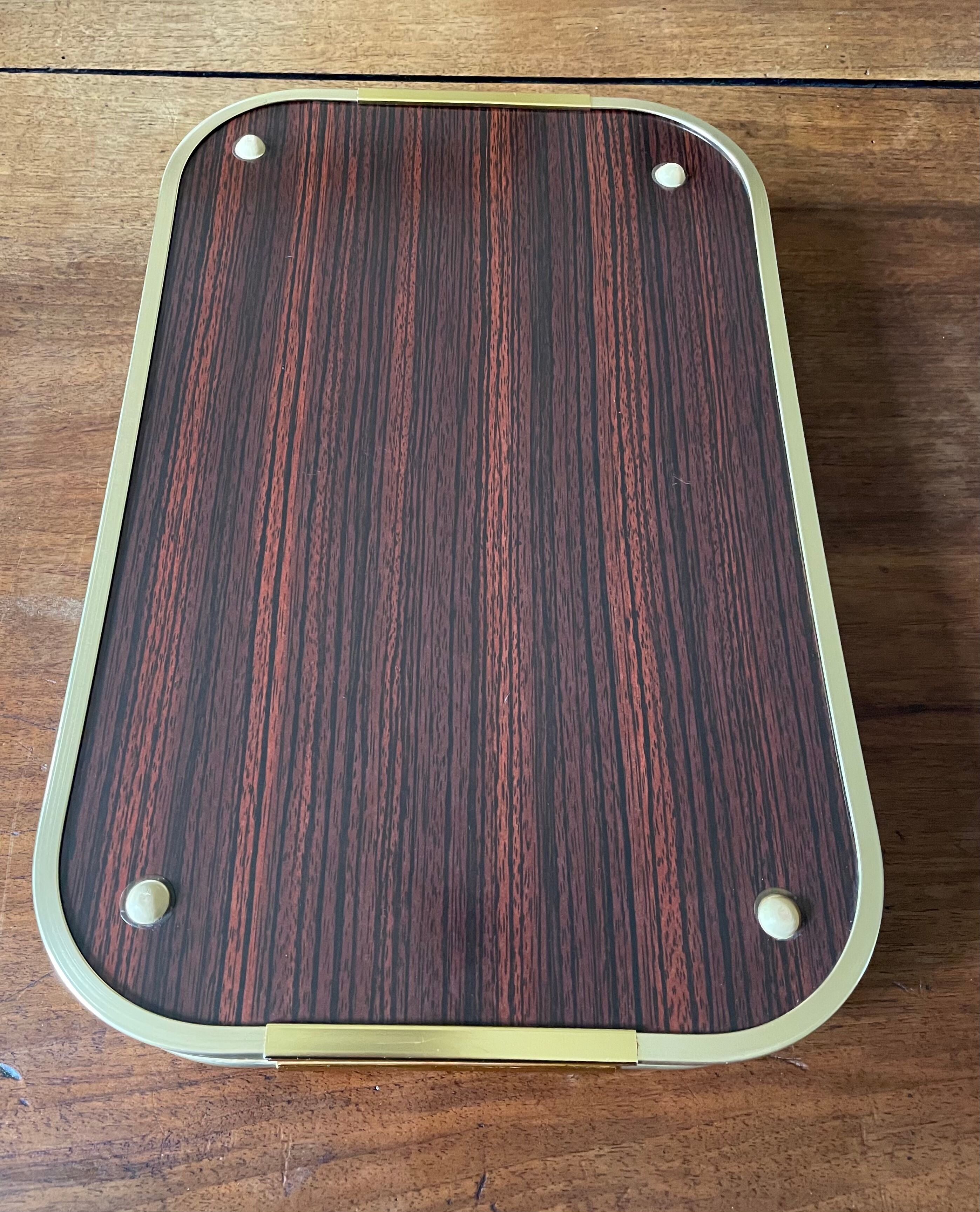 Vintage brass and formica tray 1950s
