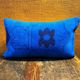 Vintage Wool Lumbar Pillow, Geometric Tribal Navy Cushion 12x20