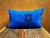 Vintage Wool Lumbar Pillow, Geometric Tribal Navy Cushion 12x20