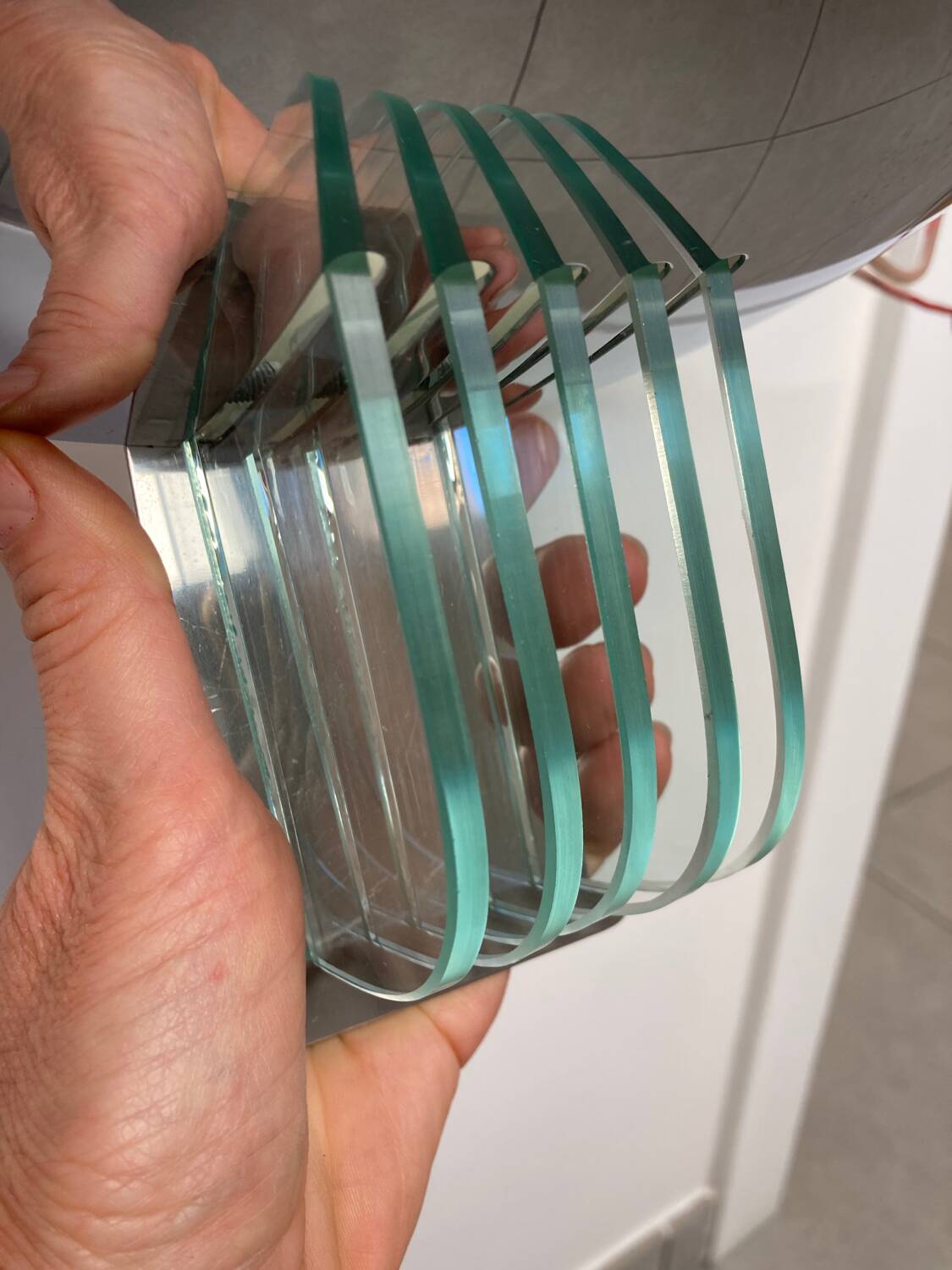 Chrome and glass wall light