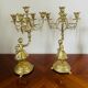 Pair of candelabra Candle holders Antique in gilded bronze style