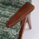 Fauteuil scandinave Space Age en bois et tissu vert