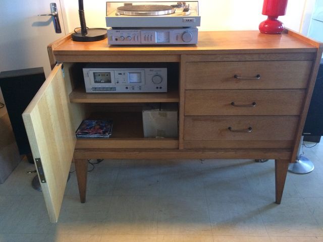 French vintage buffet oak furniture 50/60