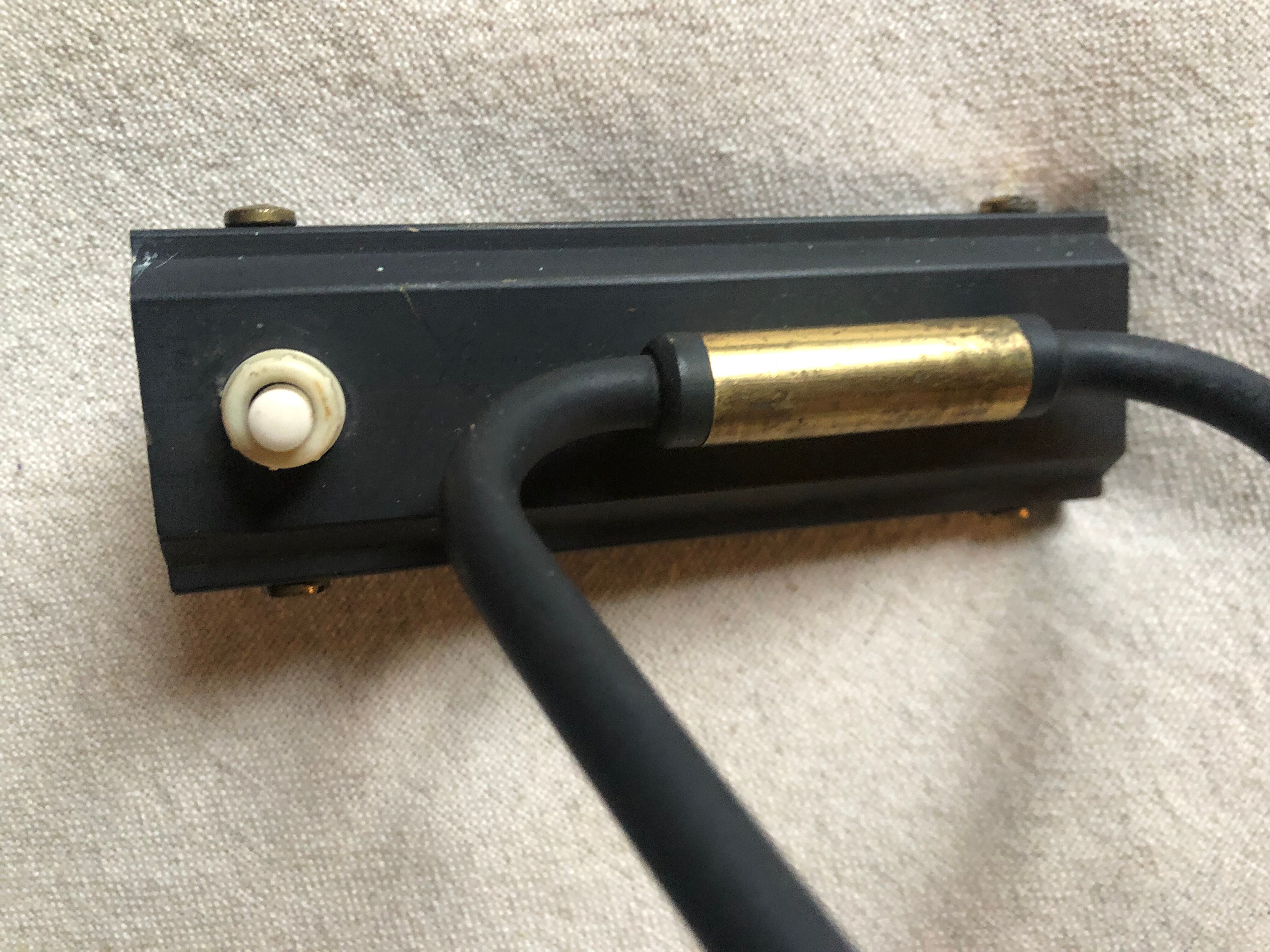 Wall lamp 2 black metal arms 60s