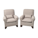 Pair of club armchairs in art deco grey fabric