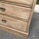 English stripped commode made of solid raw wood from the 19th century.