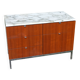 Florence Knoll buffet in wood and marble with chrome legs from the 1970s.