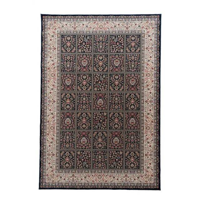 Black floral AKKA oriental rug - Wool