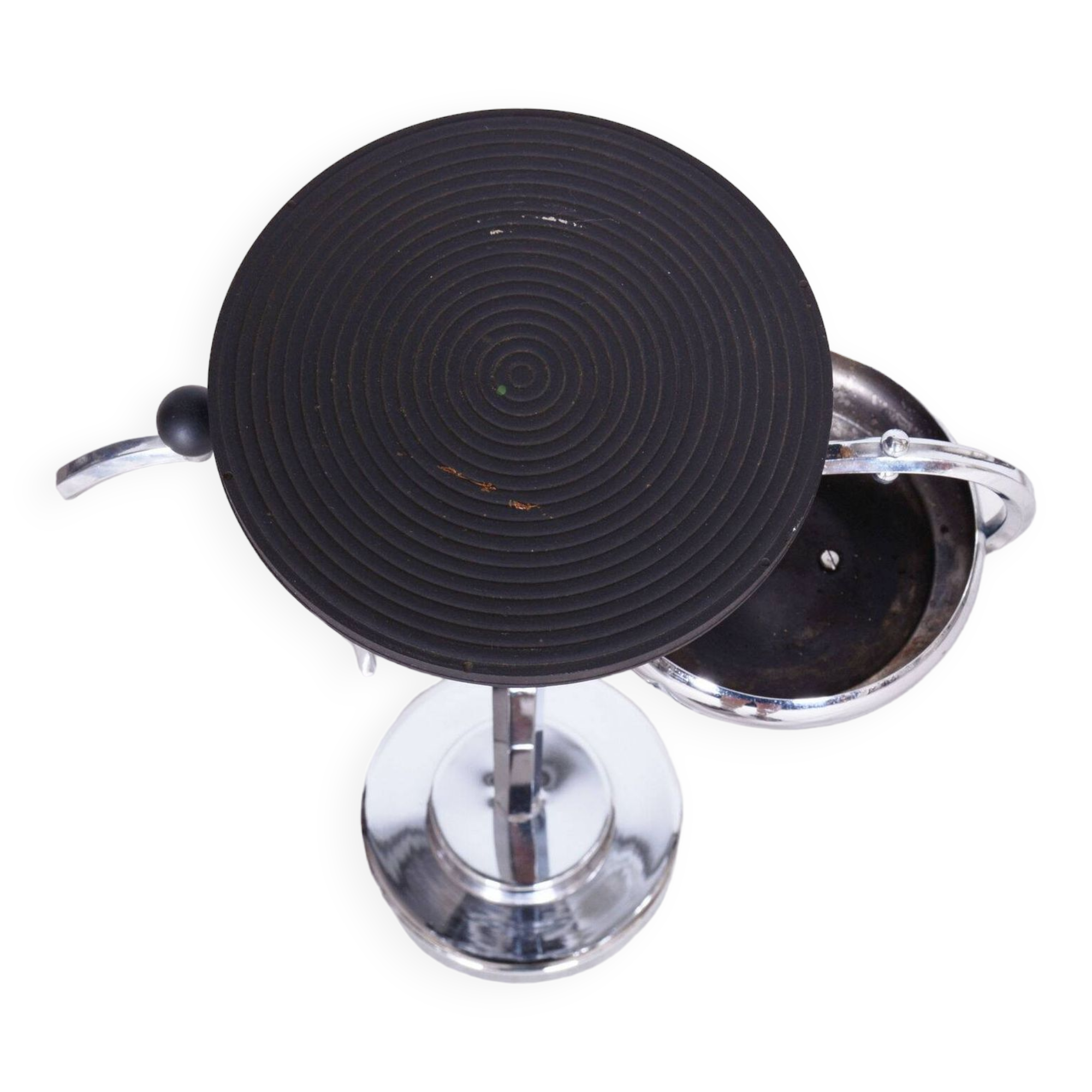 Restored Bauhaus Small Table, Unusual Design, Chrome, Bakelit, Germany, 1930s