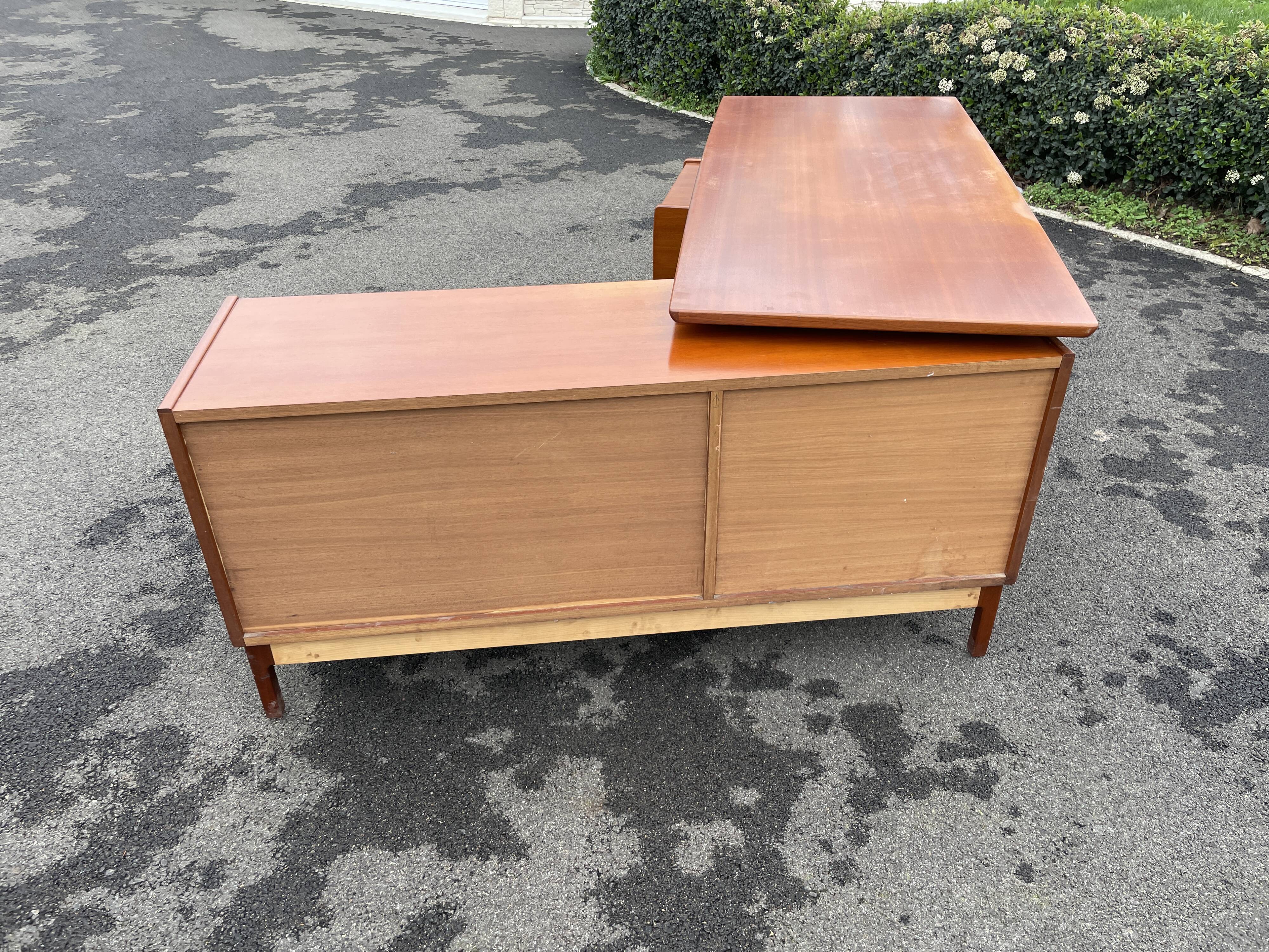 Desk Jacques Hauville 1960 bema and enfilade desk