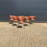 Fritz Hansen series 7 Vlinderstoelen in Cognac leather NIEUW!!