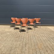 Fritz Hansen series 7 Vlinderstoelen in Cognac leather NIEUW!!