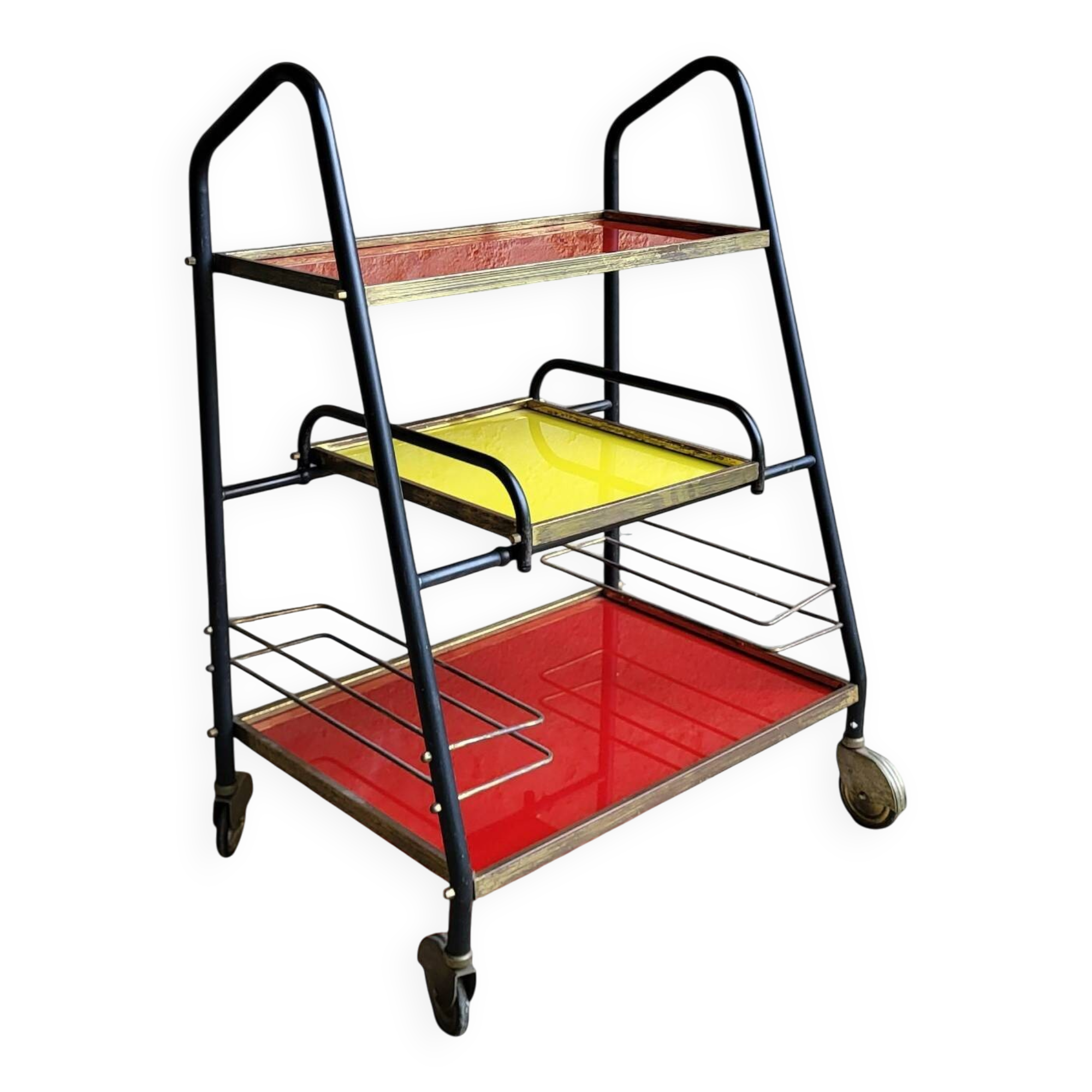 Vintage Bar Serving 1960's Red & Yellow