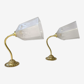 Pair of old art-deco wall lamps