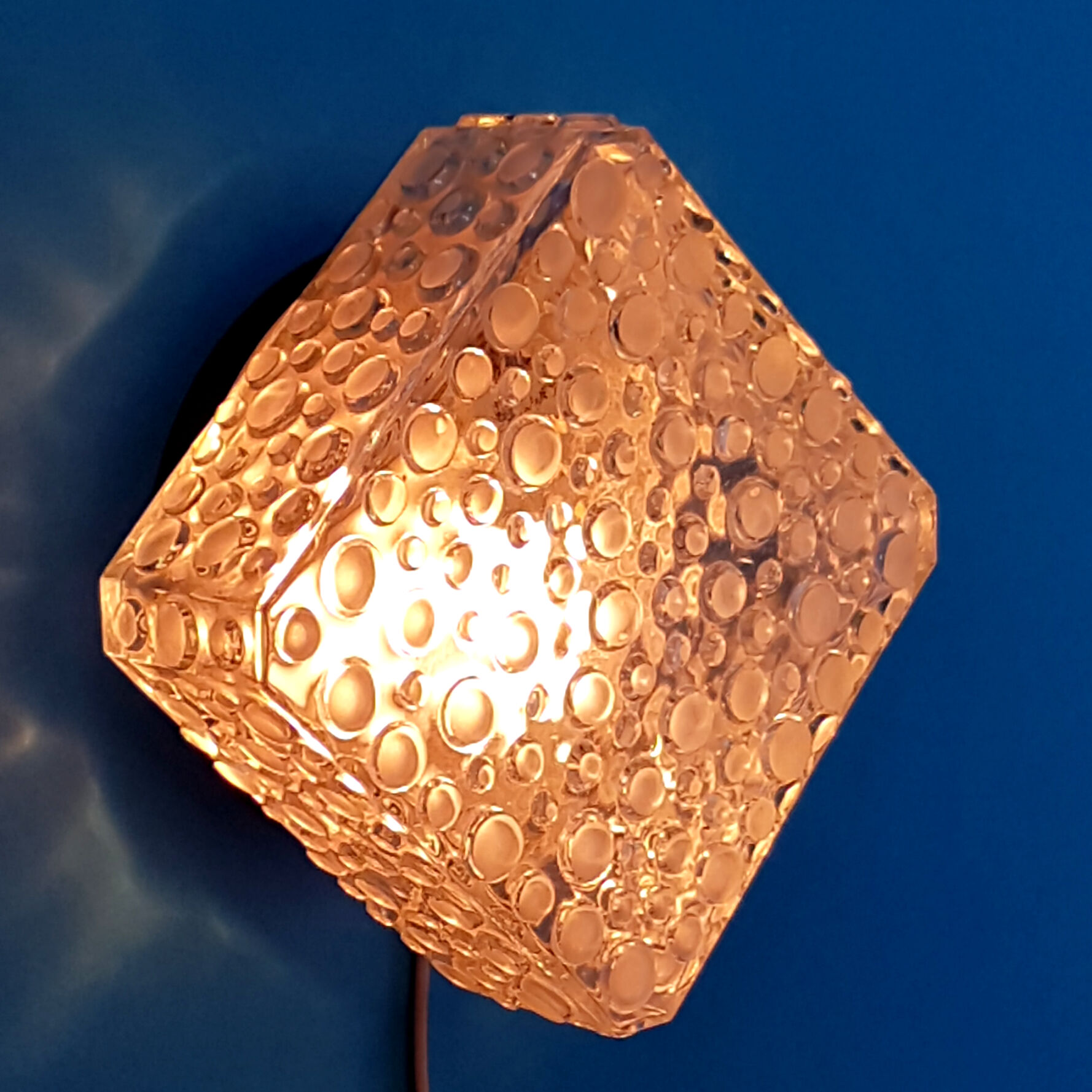 Applique en verre carré Glashutte Limburg Allemagne des années 1960