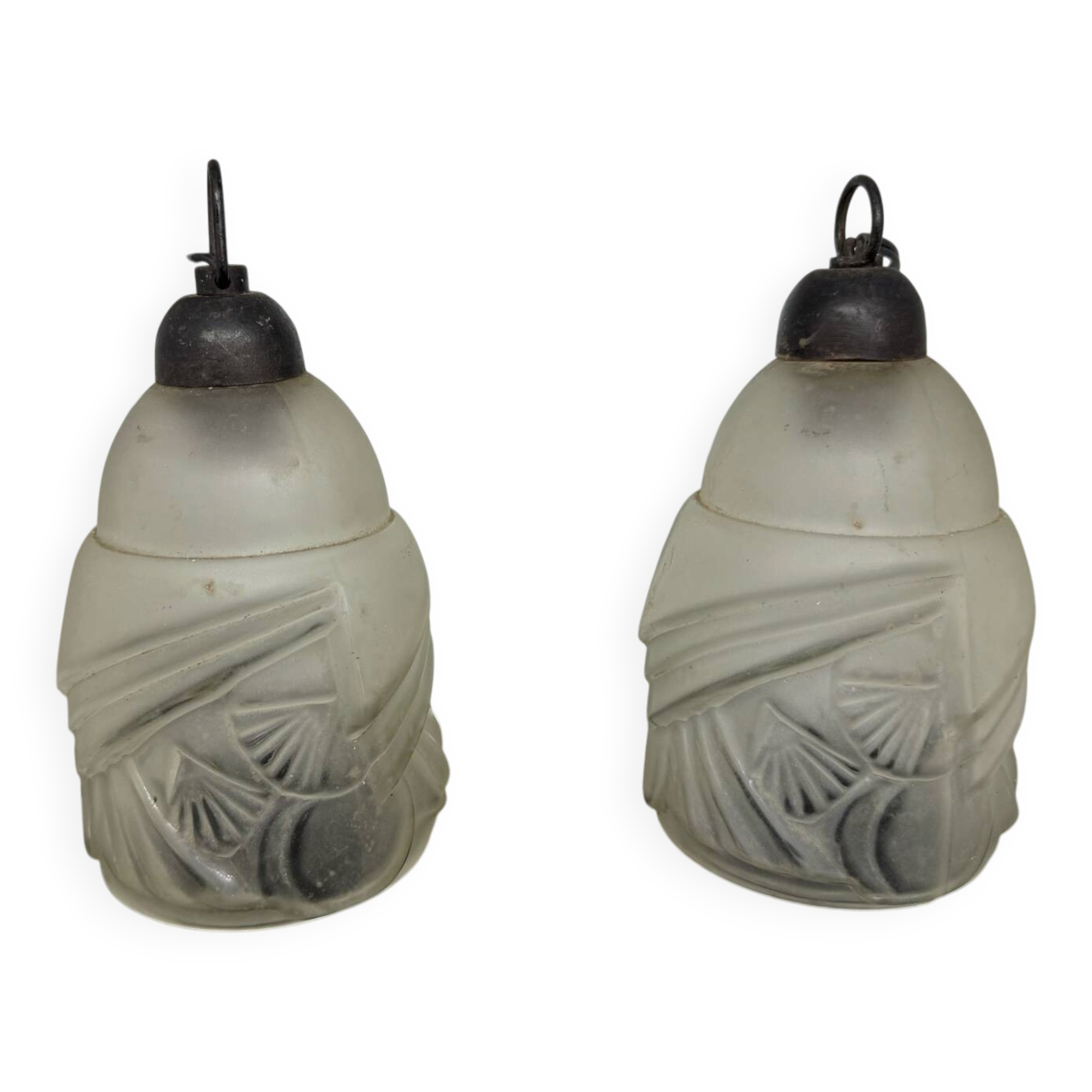 Art Deco moulded glass tulips