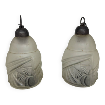 Art Deco moulded glass tulips