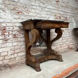Mahogany console with mirror background period restoration xix th century