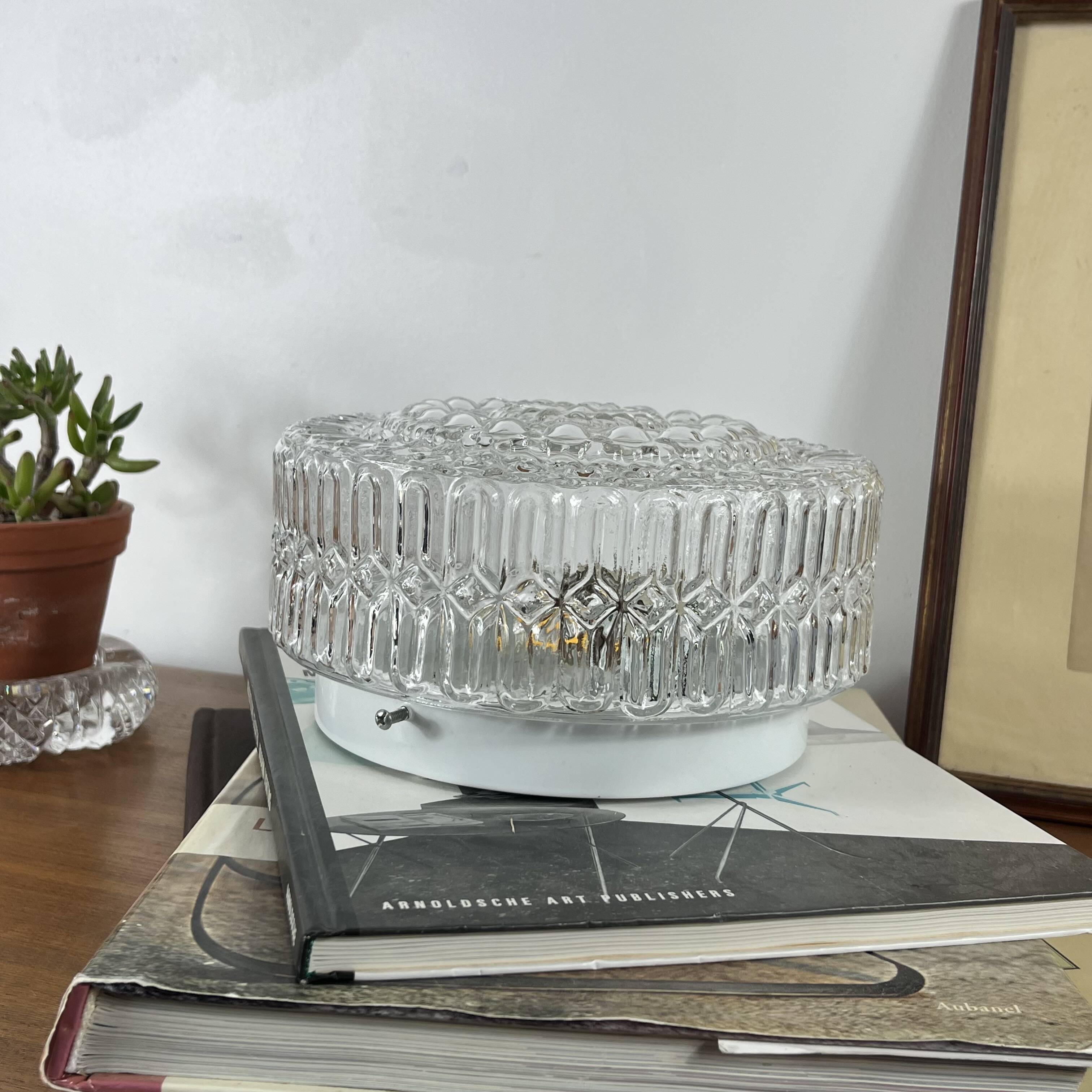 Round wall light ceiling fixture transparent glass vintage antique lamp