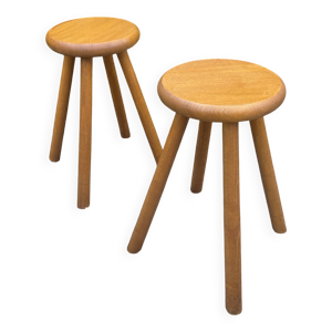 paire de tabouret en - bois massif