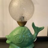 Vintage ceramic fish lamp 70s