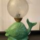 Lampe vintage poisson en céramique années 70