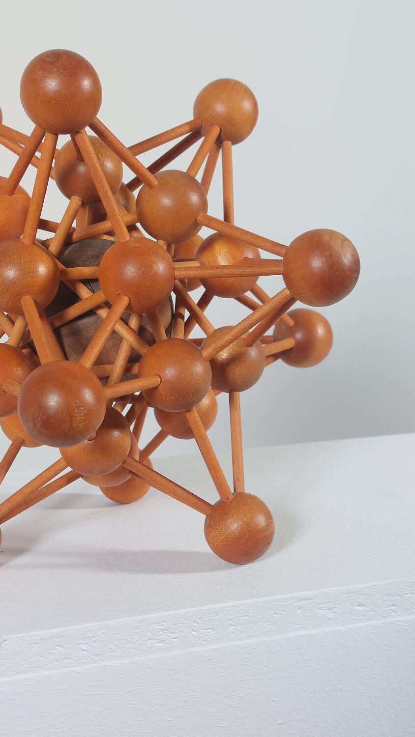 Vintage Mid Century wooden structural atomic model danish scandi