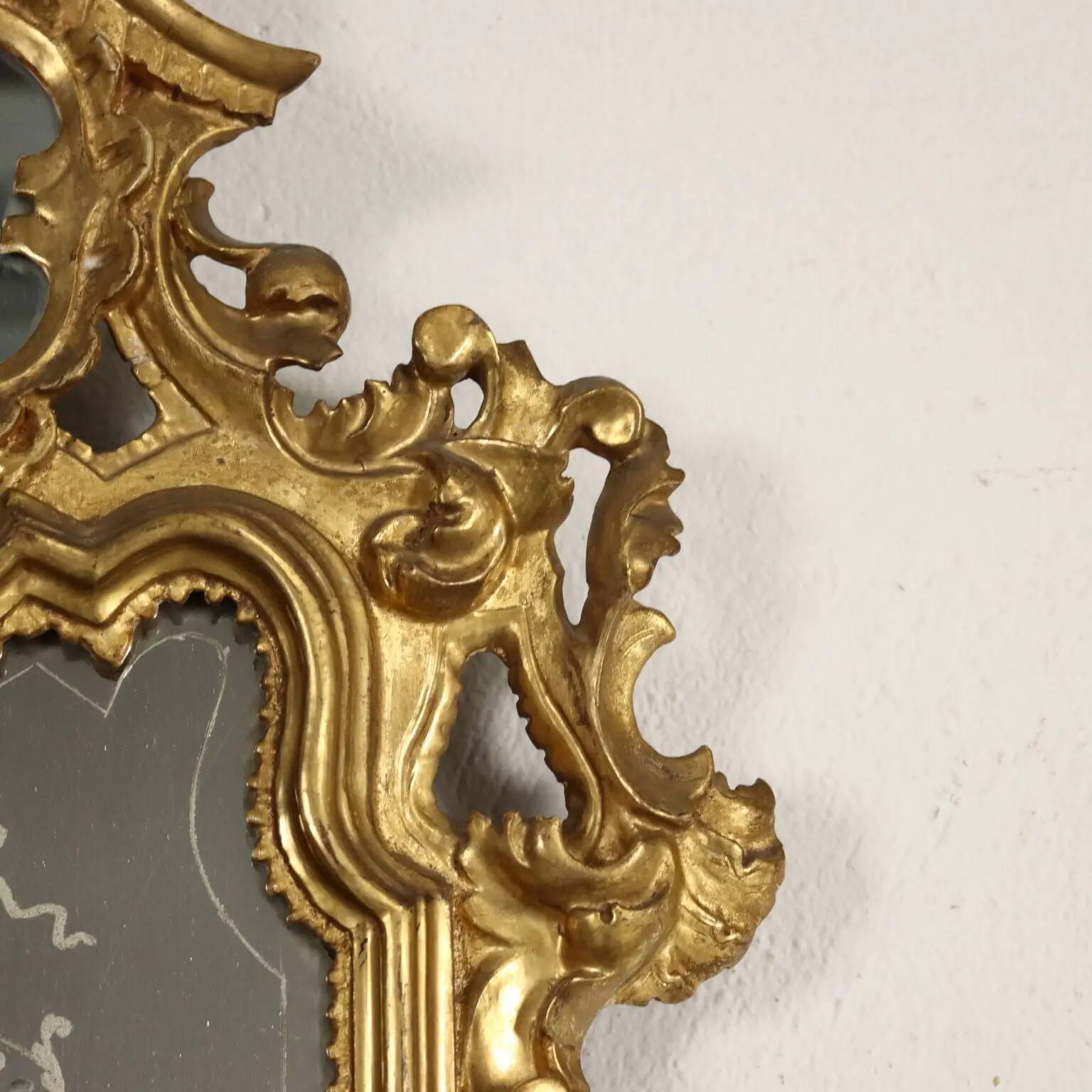 Antique baroque mirrors from the mid-18th century, mercury mirror.