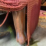 Pair of red velvet toad armchairs