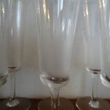 6 flutes champagne crystal cut art deco style
