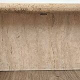 Beige travertine coffee table in the style of Italian design, 120 x 60 cm.