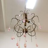 Antique Italian Chandelier Murano Glass Italy 1940s