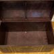 Brown leather and wood domed chest