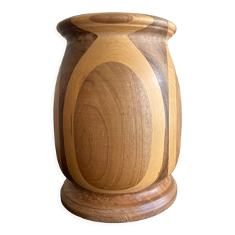 Vase en bois années 70